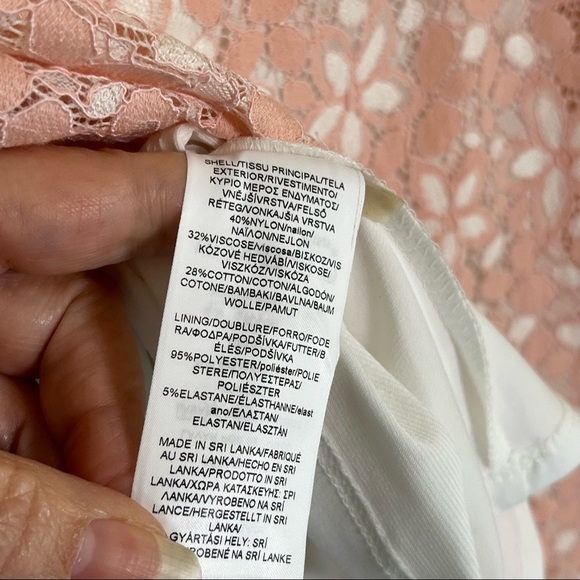 NWT Chaps Pink Floral Lace Overlay Sheath Dress Size 12 Women’s Sleeveless - Picture 5 of 7